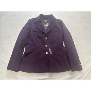 NWT Eddie Bauer Blazer Womens Petite Medium Wool Blend Pea Coat Jacket 3 Button